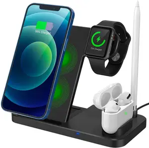 모조리 도킹 스테이션 애플 3 1-4 In 1 Wireless Charger Station For Iphone Wireless Charger Apple Certified Apple Watch And Pencil Multiple Devices Andriod