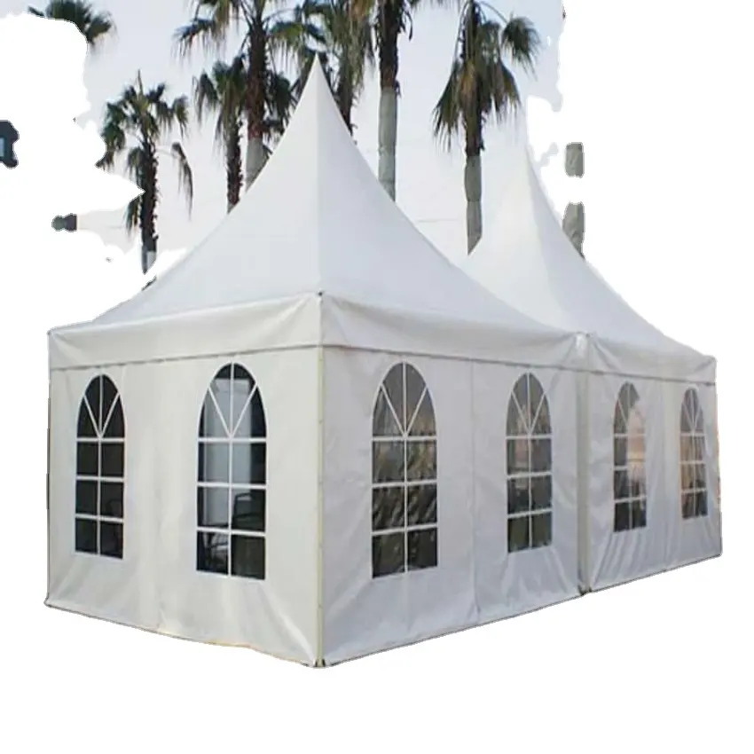 خيمة المربعات 3X3 4X4 5X5 6X6 8x8 10m x 10m للبيع مع إطار ألومنيوم خارجي قماش سداسي جانبية خيمة الباغودة