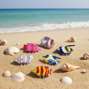 Pinza para el pelo con forma de garra de pez de 6 cm, colorida, para mujeres y niñas. - Product Image 2