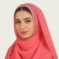 Écharpe en mousseline de soie perlée avec strass, voile de style ethnique