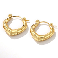 Lefeng Vintage Ternish Free U Shape Trendy Boucles d'oreilles géométriques en plaqué or 18 carats pour femmes