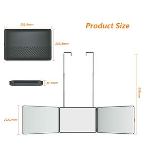 Đen Chân Đế Tốt Nhất Chiều Cao Có Thể Điều Chỉnh Trifold Cắt Tóc Ba Gương Tự Bên Gương Cho Tóc Cắt <span class=keywords><strong>3</strong></span> Cách Cắt Tóc Gương - Product Image 4