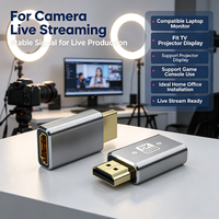 Adaptateur 8K 2.1 mâle vers femelle, connecteur d'extension à angle droit de 90 degrés, coque en aluminium plaqué or pour moniteur d'ordinateur portable