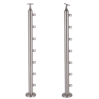 Colonne de balustrade en acier inoxydable pour main courante, escalier, balcon, jardin, poteau de clôture extérieure