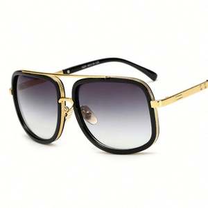 Lunettes de soleil carrées surdimensionnées à monture métallique avec logo personnalisé, protection UV400, pour hommes et femmes – Nouvelle collection tendance - Product Image 5