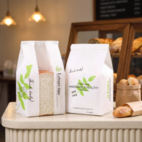 Sac à pain en papier kraft de style européen avec fermeture à fil, fenêtre auto-adhésive pour pain tranché, sac en papier kraft personnalisé pour la cuisson