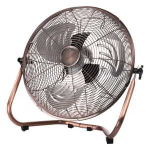 Ventilateur de sol en laiton de 14 pouces avec design rétro, 3 vitesses, fonctionnement silencieux, gain de place pour usage domestique et hôtelier - Product Image 3