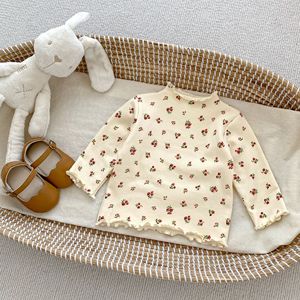 Primavera e autunno ragazzi ragazze camicie con fondo stampato <span class=keywords><strong>bambino</strong></span> manica lunga fiori top di cotone vestiti per bambini - Product Image 4