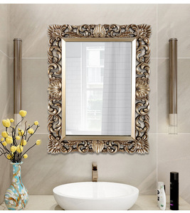 <span class=keywords><strong>Miroir</strong></span> de salle de bain carré sculpté Art déco vintage américain pour porche ou cheminée, <span class=keywords><strong>miroir</strong></span> suspendu décoratif - Product Image 4