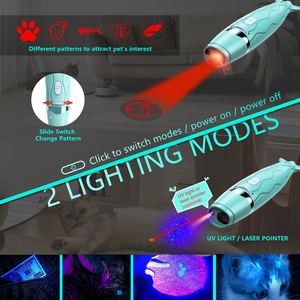 BSCI Factory recargable 5 Patrones de láser LED gato juguete interactivo con luz UV retráctil Teaser gato varita juguete Kits - Product Image 2