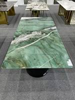 Table de réunion rectangulaire en quartzite vert Patagonie, en pierre naturelle de fuchsite, fournie directement par l'usine