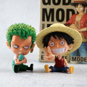 Figurine d'action japonaise One Piece Zoro Luffy de 8 cm, décoration de <span class=keywords><strong>voiture</strong></span> assise, modèle de statue en PVC, jouet pour cadeaux - Product Image 6