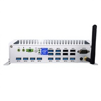 Ordinateur industriel sans ventilateur I7-8550U Mini PC en boîtier, options I3/i5/i7, 2 ports LAN, 6 ports COM, 16 ports USB, large plage de température, CE RoHS