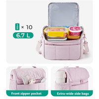 Sac isotherme pour pique-nique à double compartiment, étanche, avec bandoulière, pour femmes, voyages en plein air