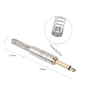 ปลั๊กเสียงโมโน 6.35 มม. ชุบทอง แบบเชื่อมต่อสำหรับไมโครโฟน - Product Image 1