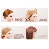 ZTZI Gorro de nailon elástico para peluca, tipo medias, marrón, unisex, para mujeres y hombres