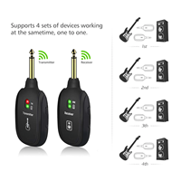 Système de guitare sans fil 2.4G avec portée de transmission de 50 m, batterie rechargeable intégrée, émetteur-récepteur sans fil 2.4G, électronique