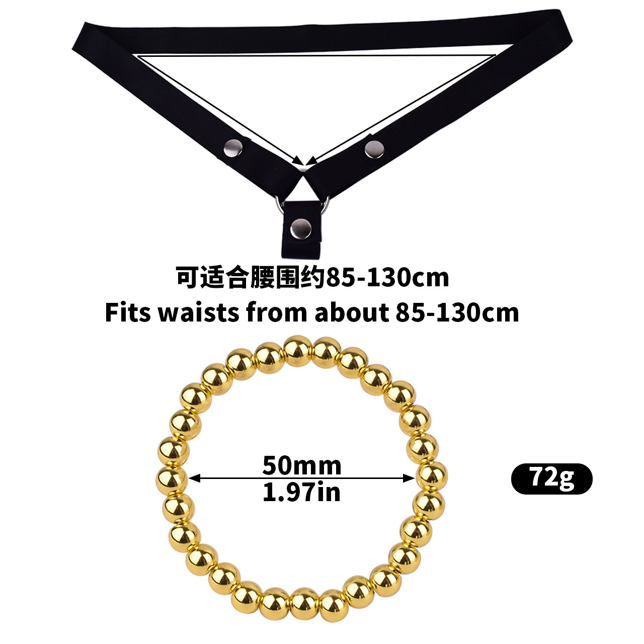 FRRK-3230 bague dorée + ceinture noire