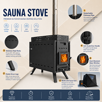 Estufa de Leña Eléctrica Tradicional para Sauna Warmfire, 10KW, Diseño Finlandés de Acero Inoxidable para Cabañas Aisladas