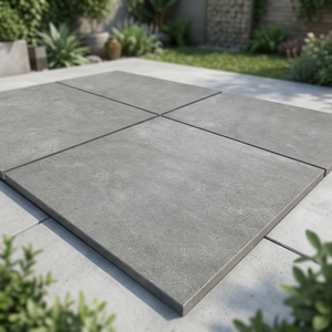 Dalles de pavage en porcelaine pleine masse gris ciment Asto 20 mm 600x600 mm, robustes pour extérieur et parking - Product Image 2