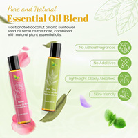 Ensemble d'huiles essentielles pour aromathérapie, huiles essentielles naturelles pré-diluées, roll-on avec bille de massage, 6x10ml