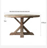 Table d'appoint ronde en bois d'orme massif récupéré DISHI pour la maison, le bureau ou le salon, style traditionnel, table de café pour l'ameublement de la maison