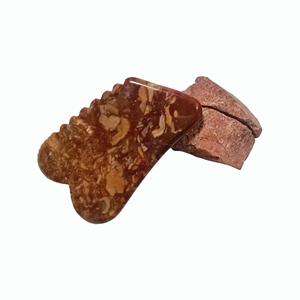 Outil de soin de la peau rafraîchissant en pierre précieuse naturelle, nouveau matériau couleur marron, masseur facial - Product Image 6
