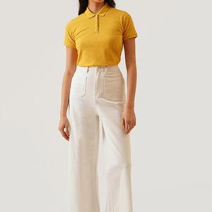 Camisetas Polo de Mujer, Estilo Casual de Oficina, Diseño Moderno, Verano, OEM, Diseño Personalizado, Algodón, Amarillo, Manga Corta - Product Image 6