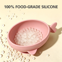 Bol et assiette à ventouse en silicone de qualité alimentaire pour bébé, ensemble de vaisselle créatif en forme de poisson pour l'alimentation des nourrissons, logo personnalisé