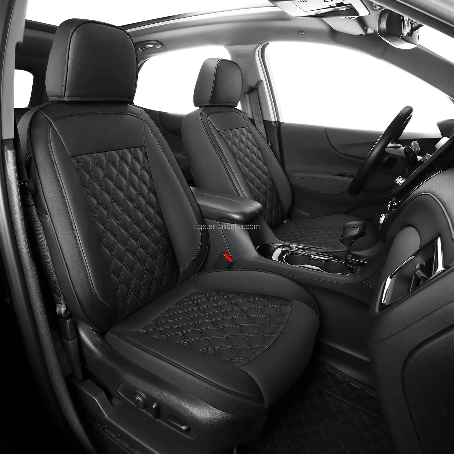 Autostoelhoezen Voor Chevy Equinox 2018-2024 Full Set Luxe Lederen Op Maat Gemaakte Auto-Accessoires Waterdichte Autostoelbeschermer
