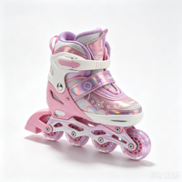 Patins à roulettes quad durables et respirants avec roues en PU lumineuses et panneau supérieur en maille découpé au laser de type Sea Carton