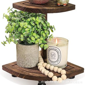 Wooden Dessert <b>Shelf</b> Double Layer <b>Desktop</b> Display Rack Corner Storage Holder For Bathroom Kitchen Decor - Product Image 5