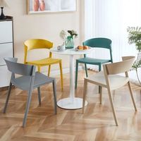 Chaise de salle à manger en plastique au design ergonomique, dossier respirant, empilable, chaise en plastique pour la maison et les restaurants