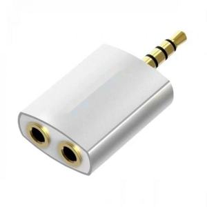 อะแดปเตอร์เสียงแบบแจ็ค 3.5 มม. ตัวผู้ เป็น 2x แจ็ค 3.5 มม. ตัวเมีย สีขาว เหมาะสำหรับการแชร์เสียงในหูฟัง - Product Image 1