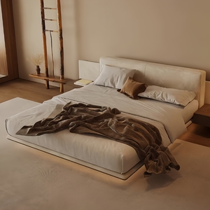Letto Fluttuante Horizon in Tessuto, Stile Moderno e Semplice, Letto Imbottito Matrimoniale per Camera da Letto Principale - Product Image 2