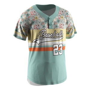 Camisetas de Béisbol Sublimadas de Manga Corta para Exteriores, Uniformes Personalizados con Botones, Jersey de Béisbol - Product Image 3