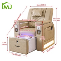 Table de Manucure Électrique et Massage, Fauteuil de Luxe pour Salon de Pédicure et Spa Ongles