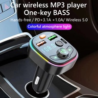 Cargador de Coche USB Doble, Kit de Coche Manos Libres con Bluetooth, Reproductor MP3, Modulador de Coche, Transmisor de Radio FM Inalámbrico