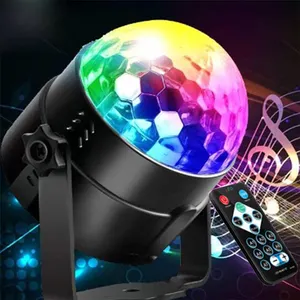 Вращающийся RGB Шар для дискотеки, светодиодные сценические огни с дистанционным управлением, светодиодный маленький волшебный шар с USB, мини-Хрустальный волшебный шар