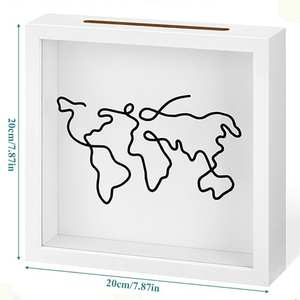 Boîte de rangement pour photos et souvenirs avec <span class=keywords><strong>carte</strong></span> <span class=keywords><strong>du</strong></span> <span class=keywords><strong>monde</strong></span> Shadow Box - Product Image 5