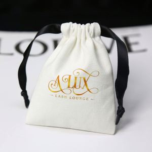 Custom Logo Printed <b>Drawstring</b> Cotton Canvas Jewelry Bag Small Canvas Gift Jewelry <b>Pouch</b> - Product Image 6