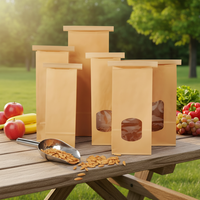Sachets Doypack en papier kraft laminé avec fenêtre transparente, écologiques, résistants à l'humidité, respirants, réutilisables et scellés pour la vente en gros