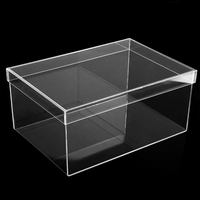 Boîte de collecte transparente et brillante personnalisée en usine avec couvercle scellant la boîte à chaussures en acrylique anti-poussière et étanche à l'humidité pour la maison
