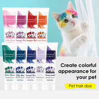 Teinture pour poils d'animaux professionnelle 80 ml, teinture semi-permanente pour chiens, crème colorante sûre, pâte colorante multicolores