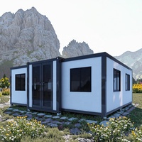 Maison conteneur pliable en acier extensible de 20 pieds, modèle moderne, villa préfabriquée à 2 chambres pour usage commercial disponible