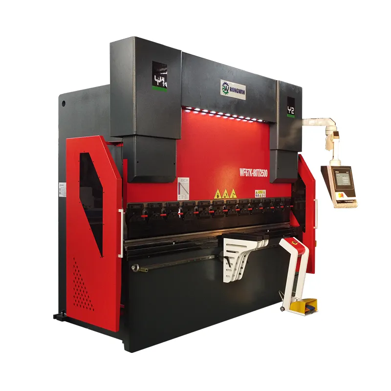 Hidráulico 200T/6000 CNC Press Break Delem CNC System X, Y1, Y2, R + eje Z manual y eje de coronación V doblador de chapa de hierro