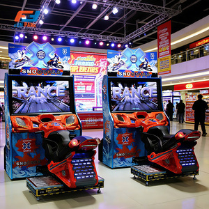 Machine d'arcade commerciale de course de motos des neiges à double liaison, à monnayeur, avec simulation de mouvement dynamique et cabine de conduite - Product Image 4