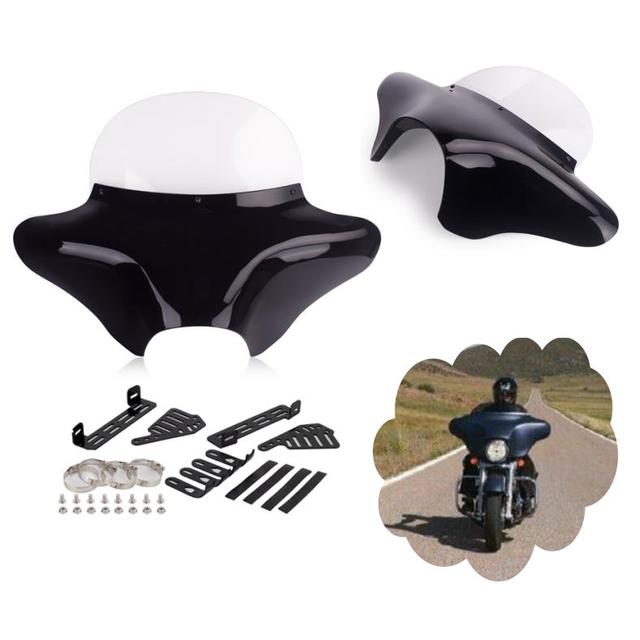 Front Outer Batwing Fairing Windshield for Harley Road King FLHR Softail Fatboy Touring Suzuki VL800K1 Honda VT750 VT1100 Shadow