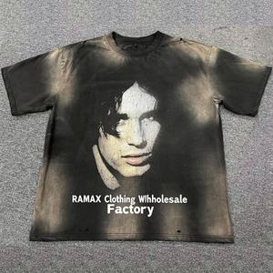 Camisetas Boxy Personalizadas para Hombre, Camisetas Gráficas de Diseño Urbano, Camisetas Extra Grandes de Algodón 100% para Hombre - Product Image 1