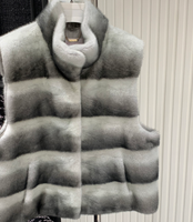 Gilet en fourrure de vison véritable pour femme, sans manches, chaud, pour l'hiver
